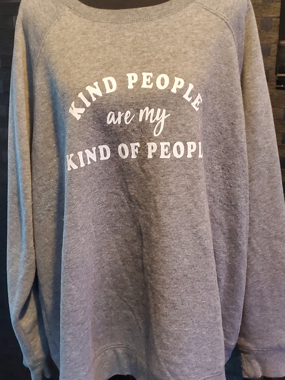 Maurices Heather Gray Crewneck Sweatshirt with White Slogan